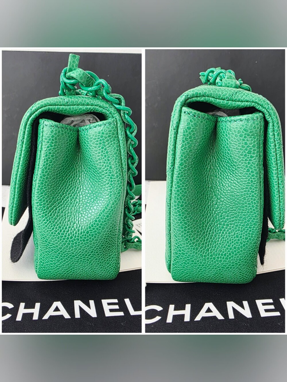Auth CHANEL Quilted Caviar Incognito Mini Flap Crossbody Bag - Picture 10 of 11